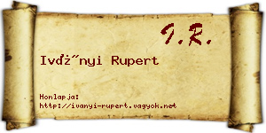 Iványi Rupert névjegykártya