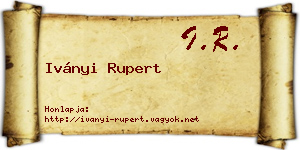Iványi Rupert névjegykártya